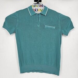 Paul Jones Shirt Mens Medium Polo Short Sleeve Pullover Casual Preppy Green Teal